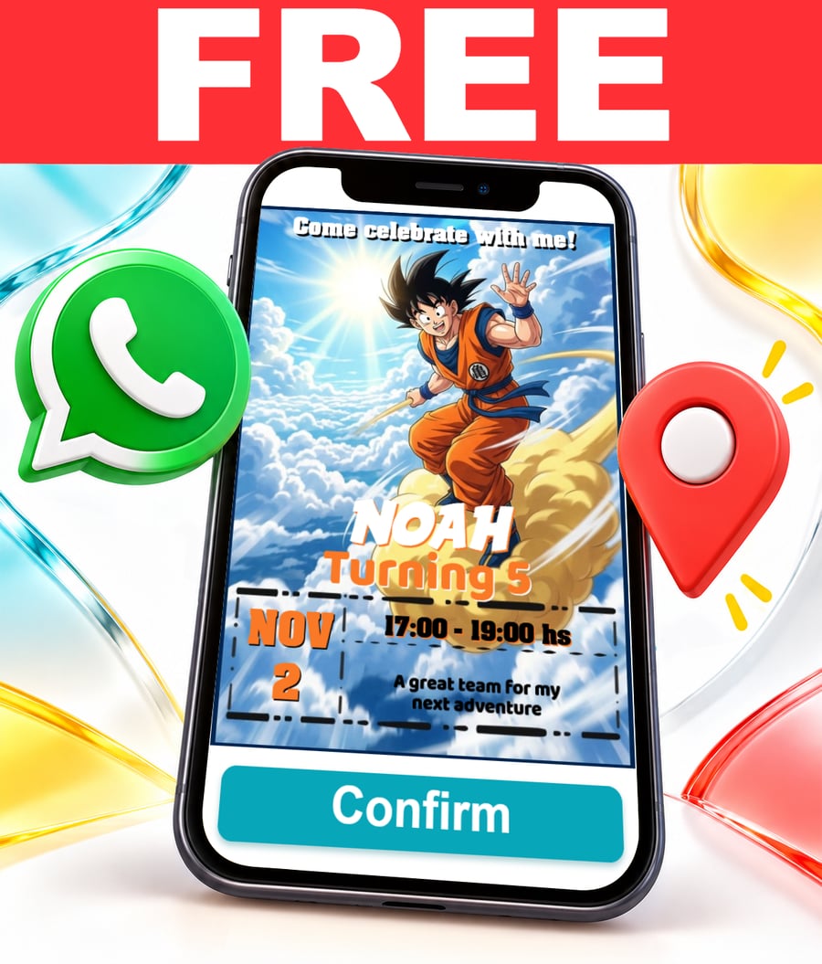 Invito interattivo di Dragon Ball Goku Vegeta Gratis