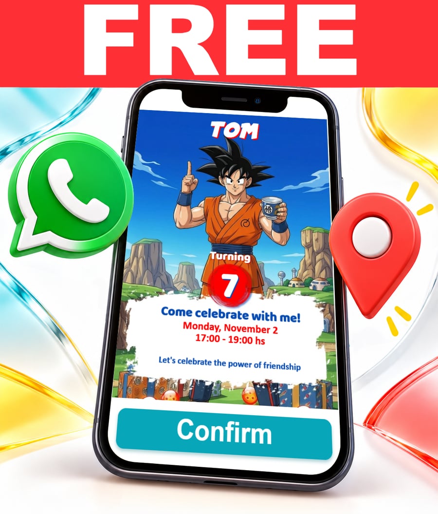Invito interattivo di Dragon Ball Goku Vegeta Gratis