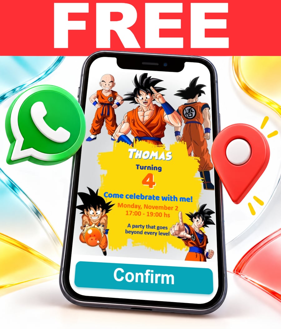 Free Dragon Ball Z interactive invitation