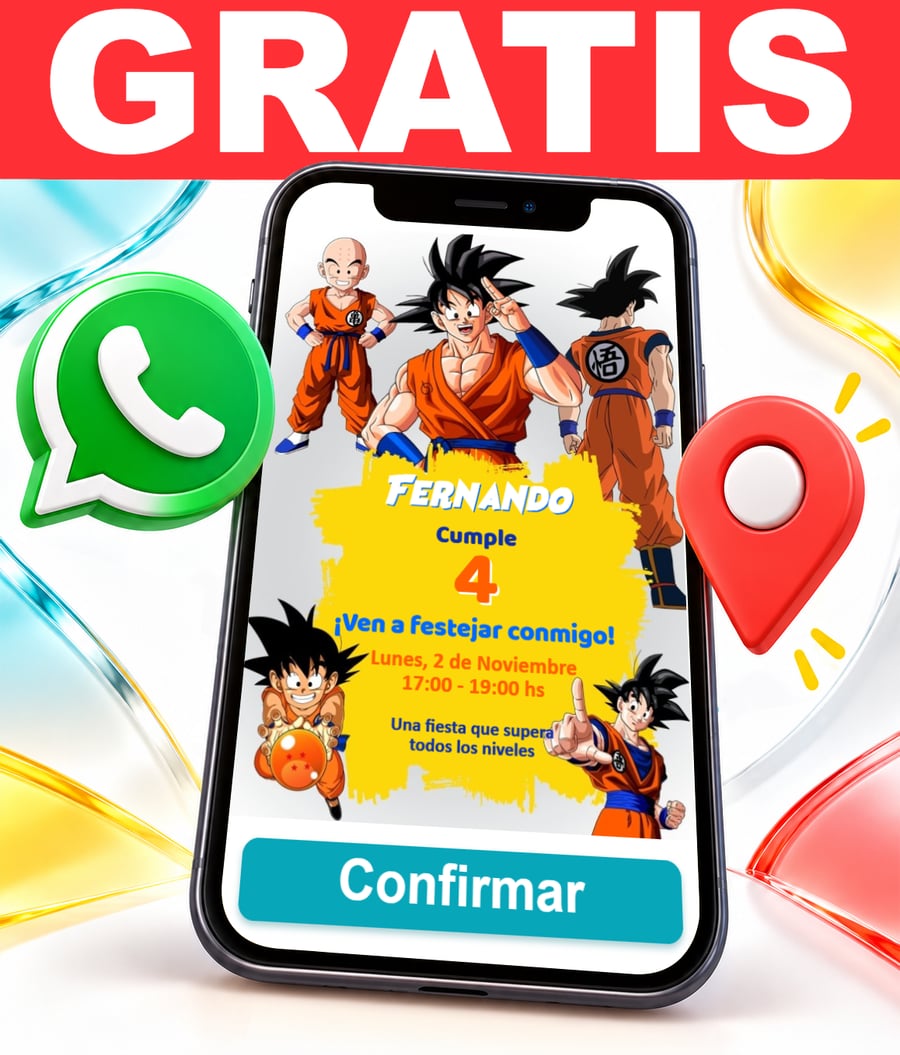 Invitación interactiva de Dragon Ball Z Gratis
