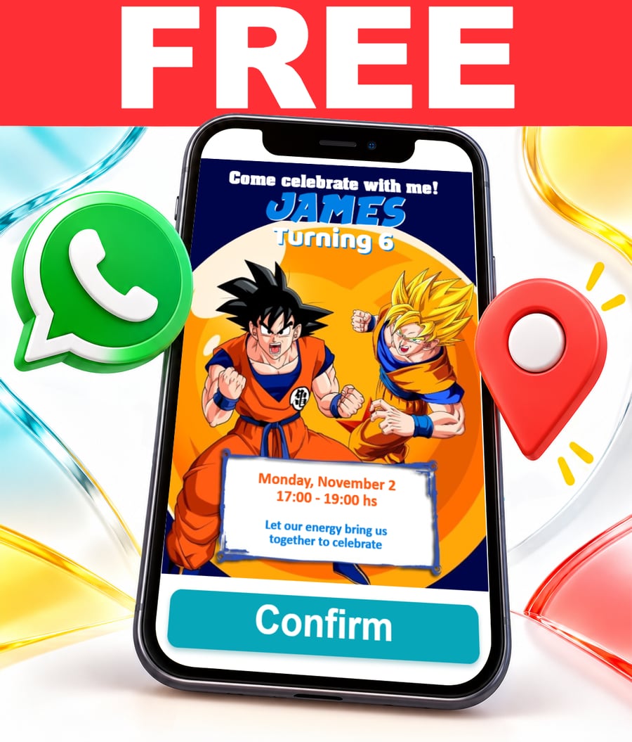 Free Dragon Ball Z interactive invitation
