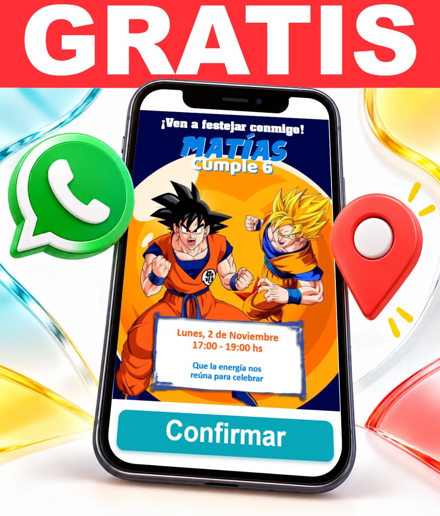 Invitación interactiva de Dragon Ball Z Gratis