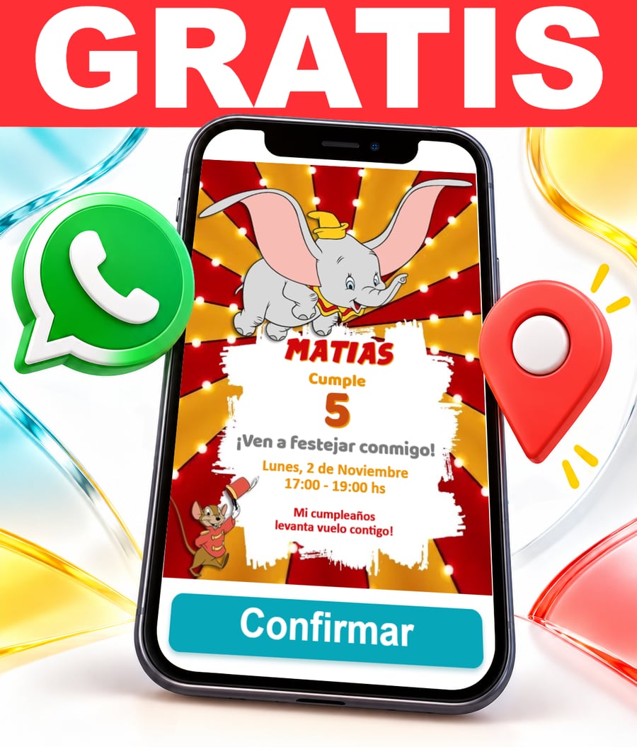 Invitación interactiva de Dumbo Gratis