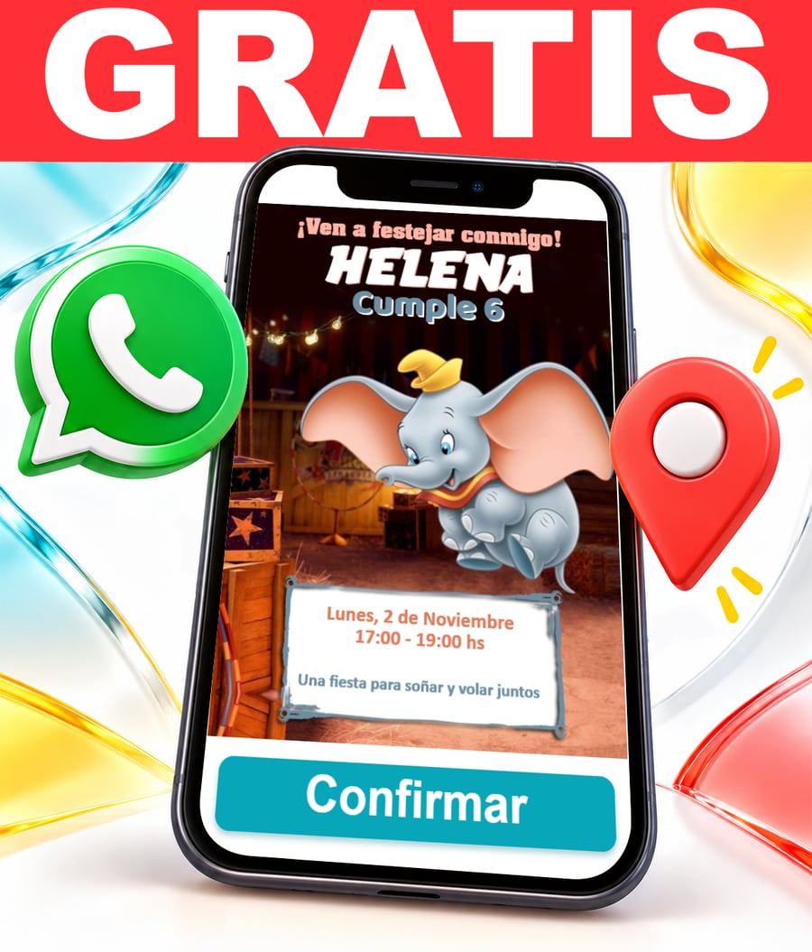 Invitación interactiva de Dumbo Gratis