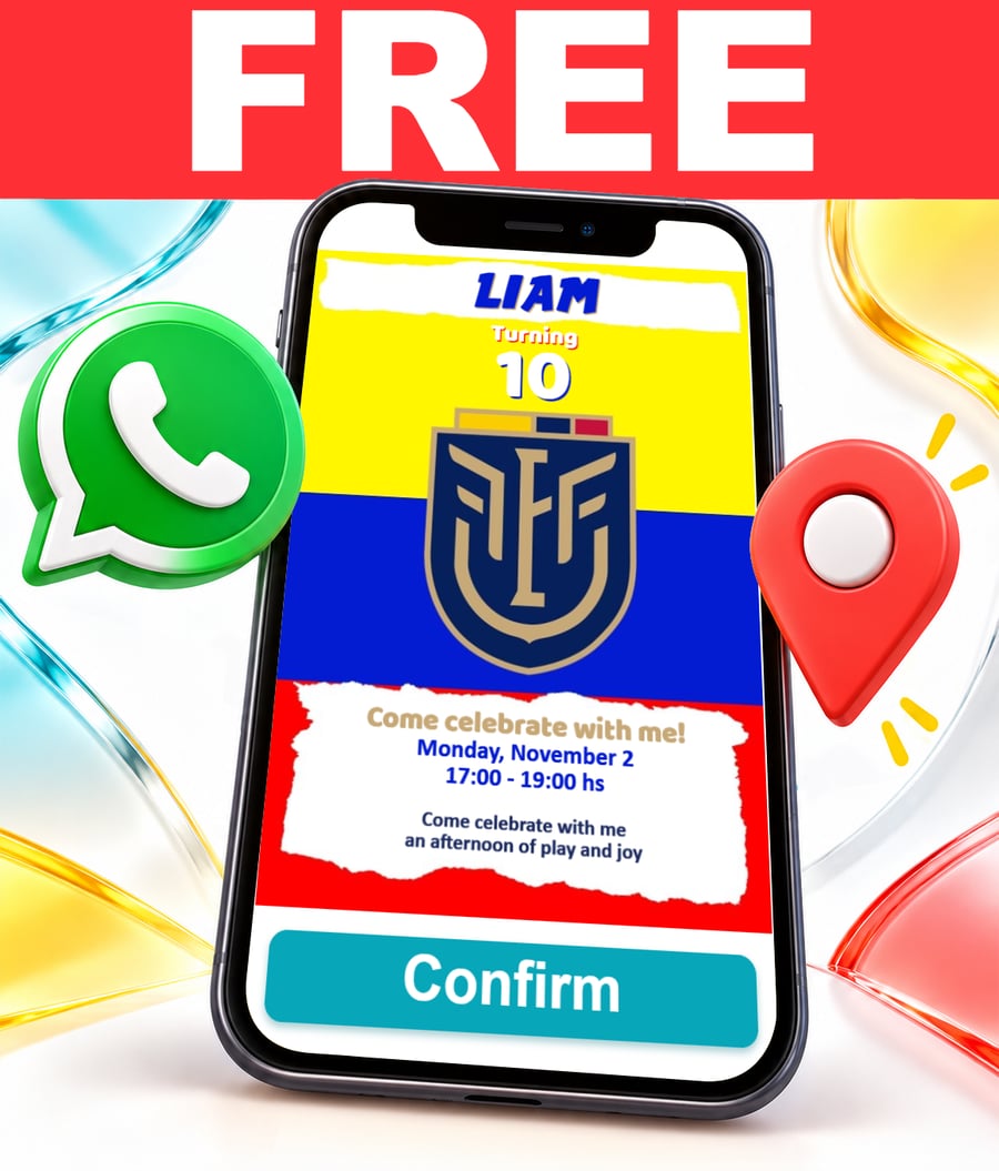 Free Ecuador National Football Team interactive invitation