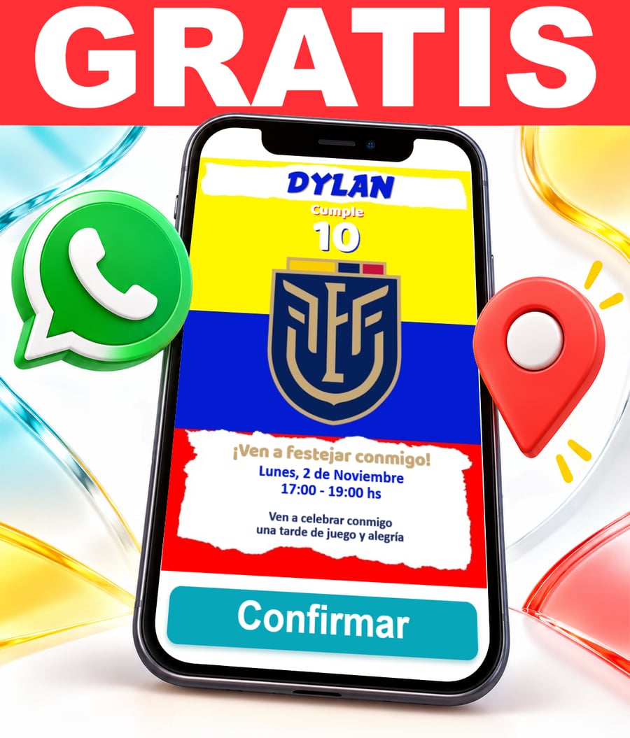 Invitación interactiva de Selección de Fútbol de Ecuador Gratis