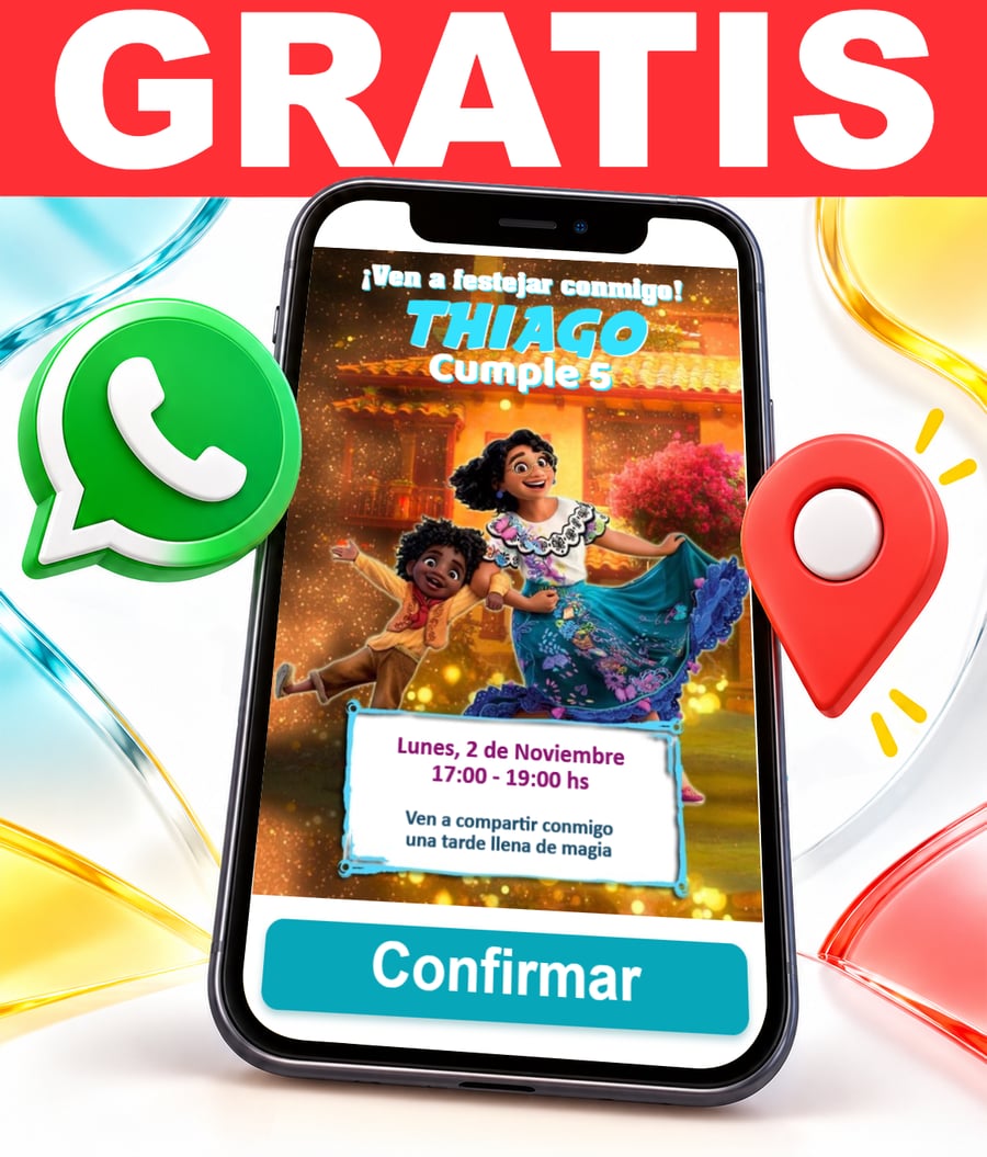 Invitación interactiva de Encanto Gratis