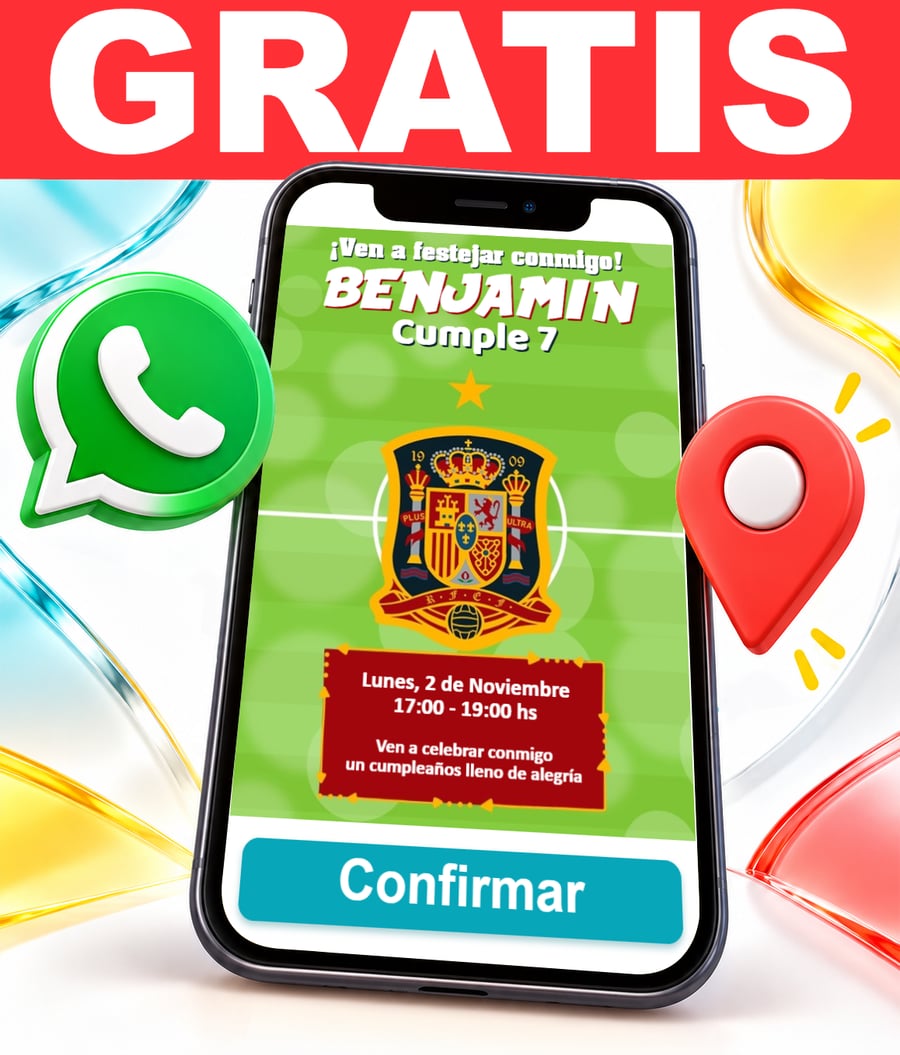 Invitación interactiva de Selección de Fútbol de España Gratis