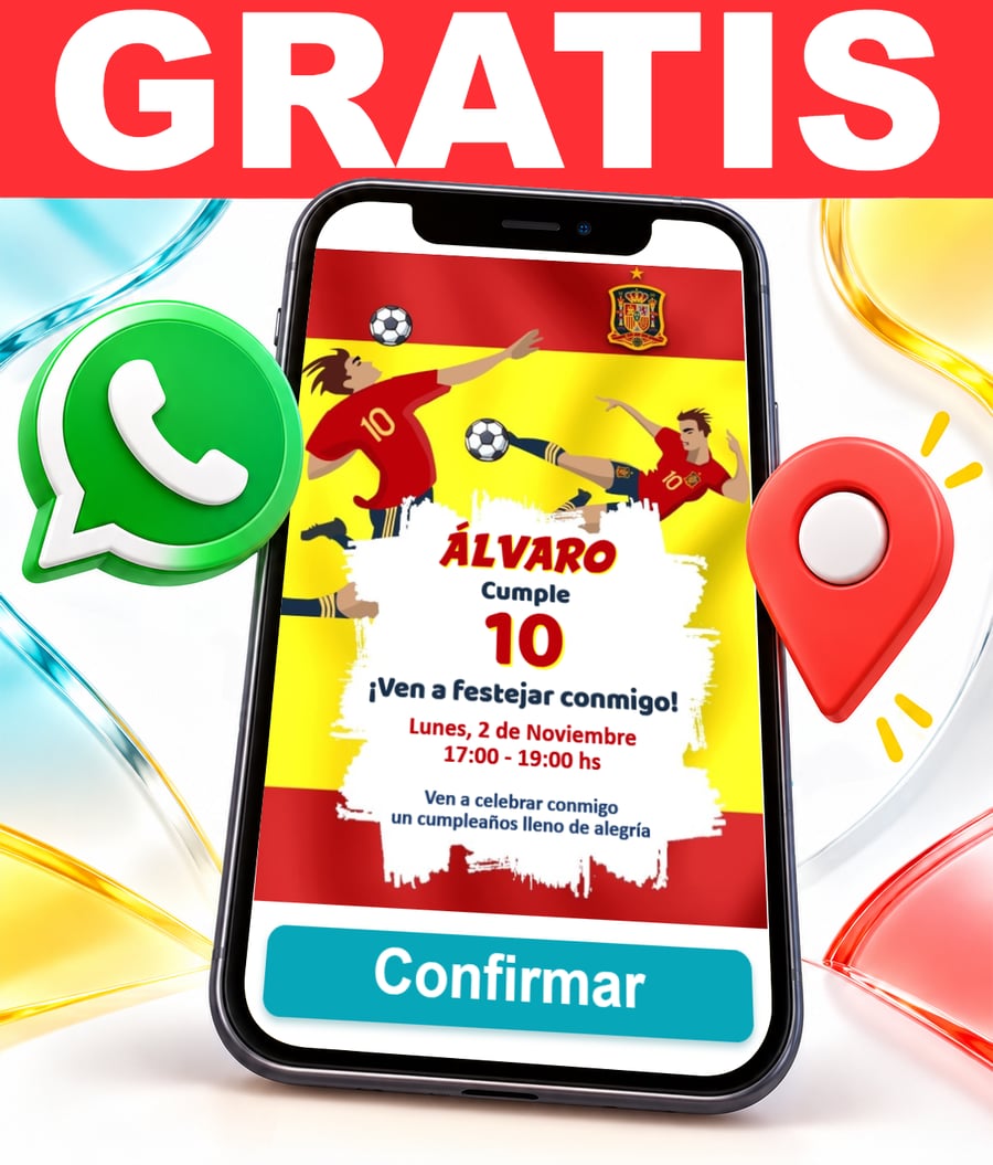 Invitación interactiva de Selección de Fútbol de España Gratis