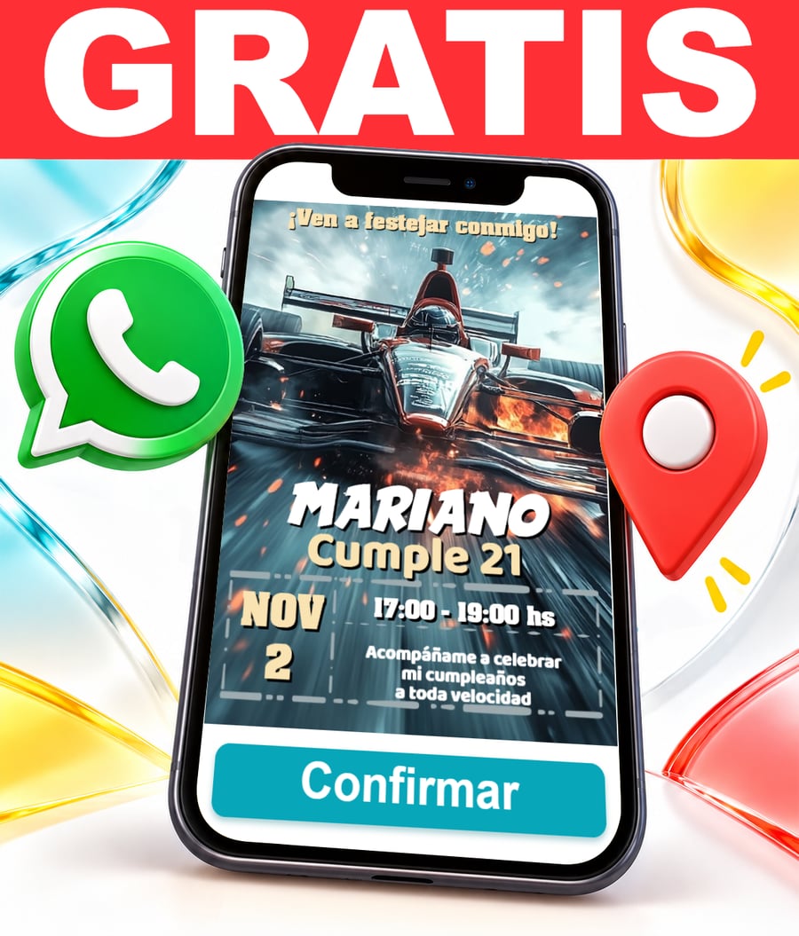 Invitación interactiva de Fórmula Uno F1 Gratis