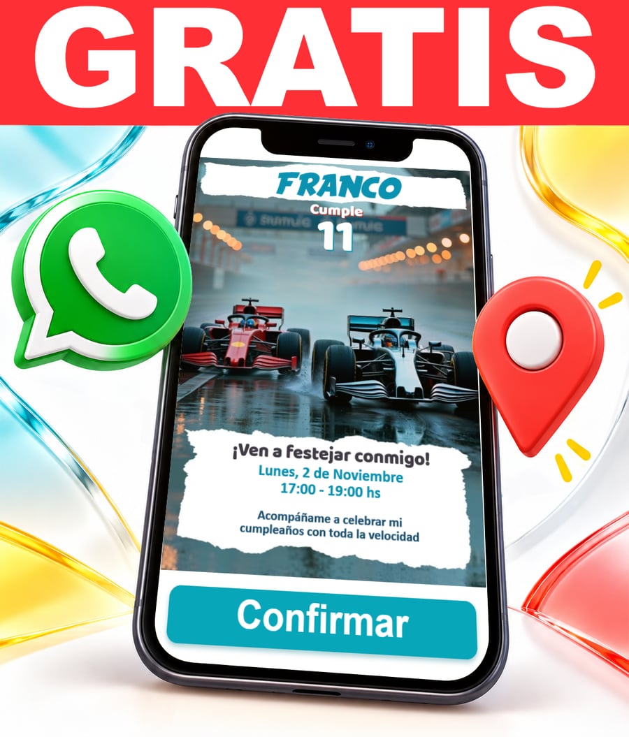 Invitación interactiva de Fórmula Uno F1 Gratis