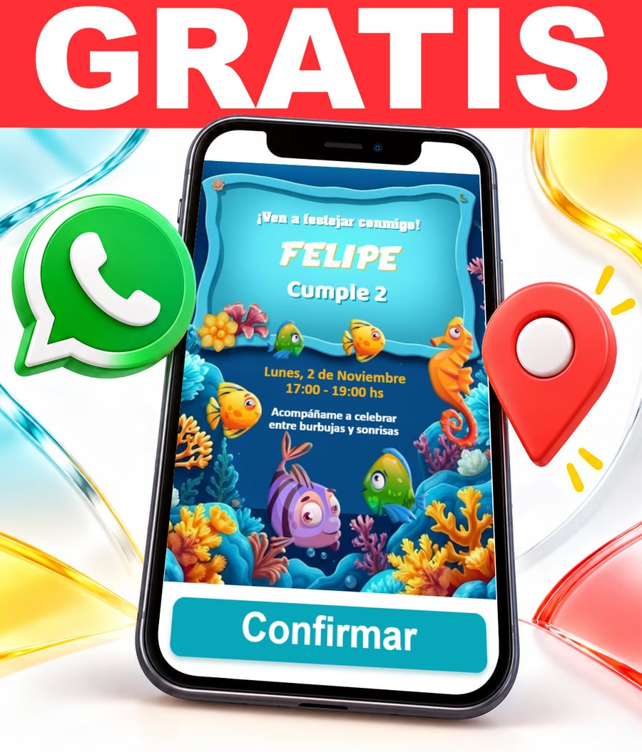 Invitación interactiva de Fondo del Mar Gratis