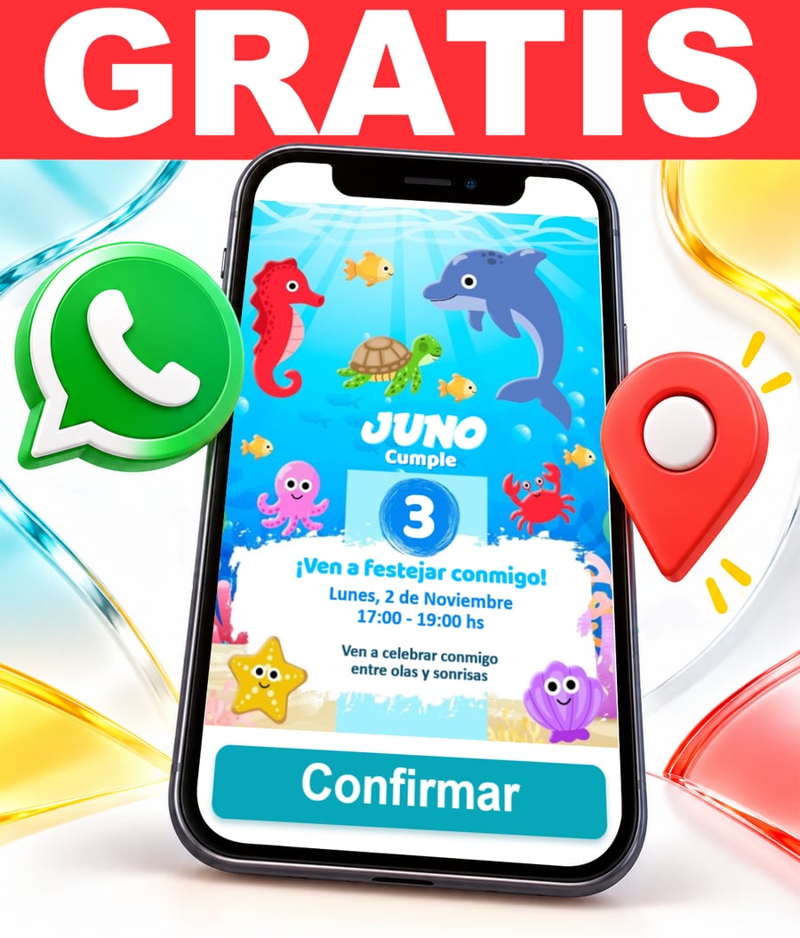 Invitación interactiva de Fondo del Mar Gratis