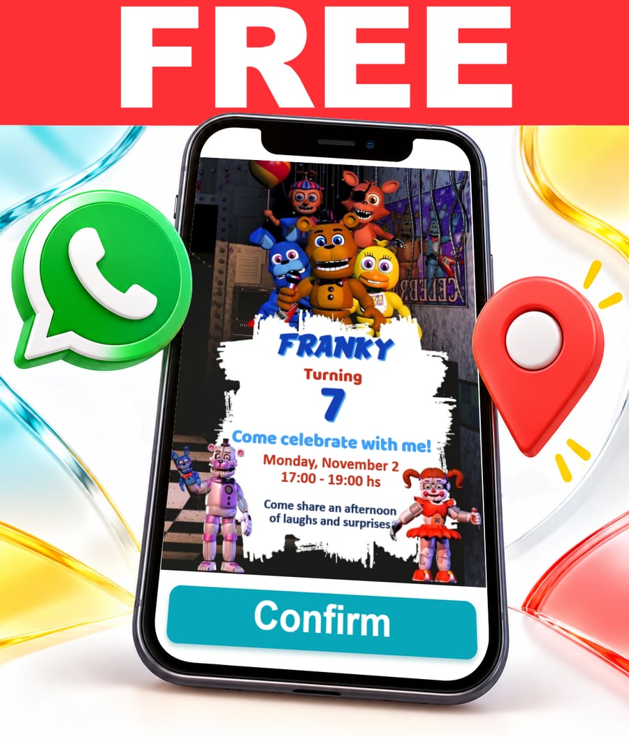 Convite interativo de Five Nights at Freddy's Grátis