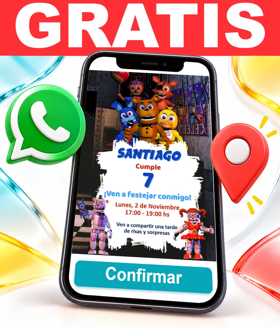 Invitación interactiva de Five Nights at Freddy's Gratis
