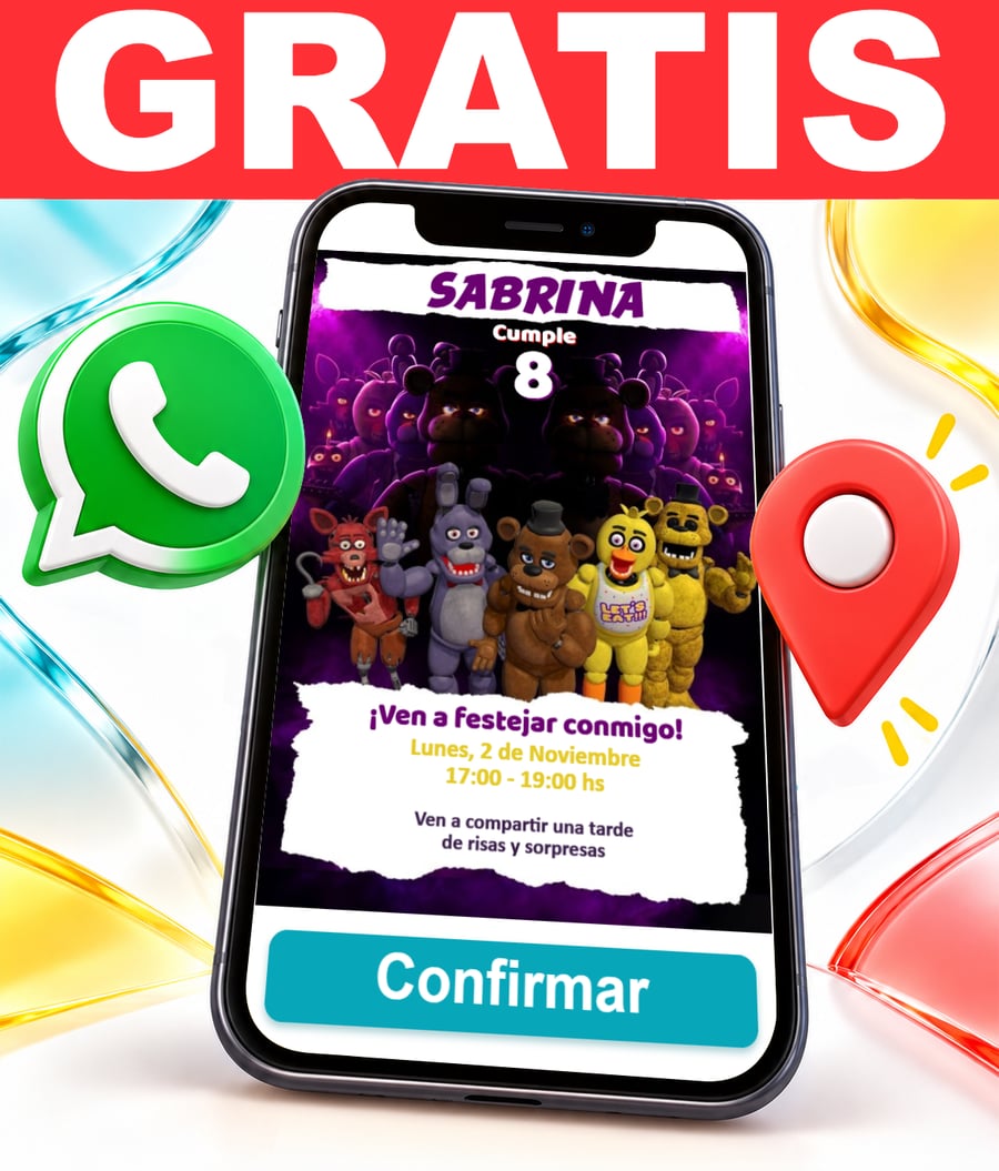 Invitación interactiva de Five Nights at Freddy's Gratis