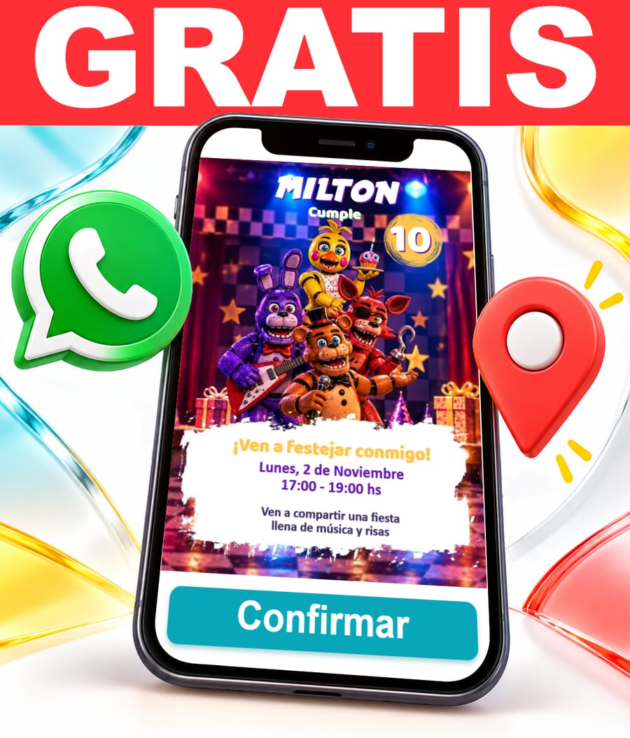 Invitación interactiva de FNaF Five Nights at Freddy's Gratis