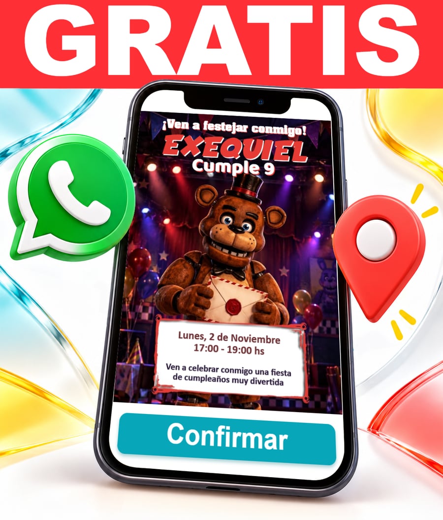 Invitación interactiva de FNaF Five Nights at Freddy's Gratis