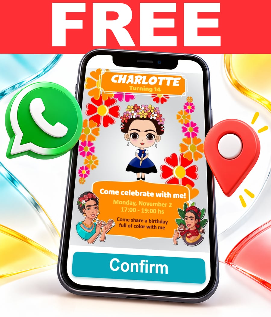 Free Frida Kahlo interactive invitation