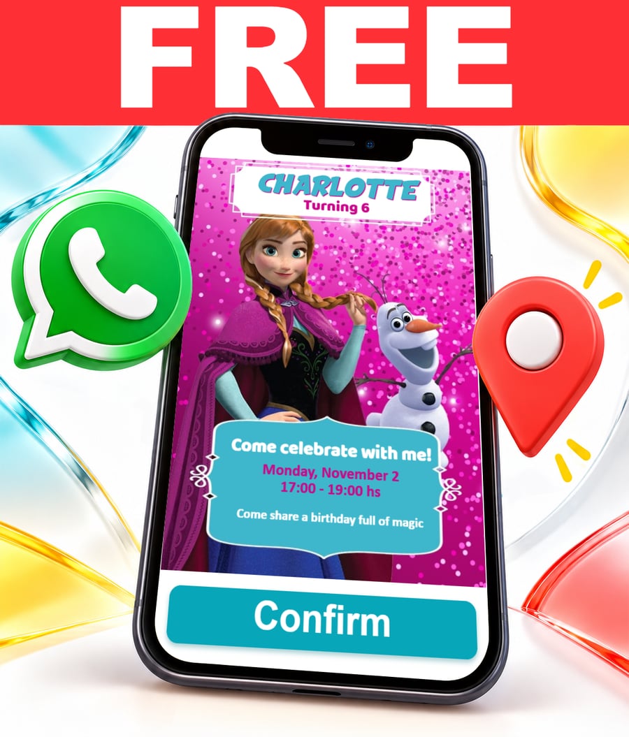 Invito interattivo di Frozen Festa Gratis
