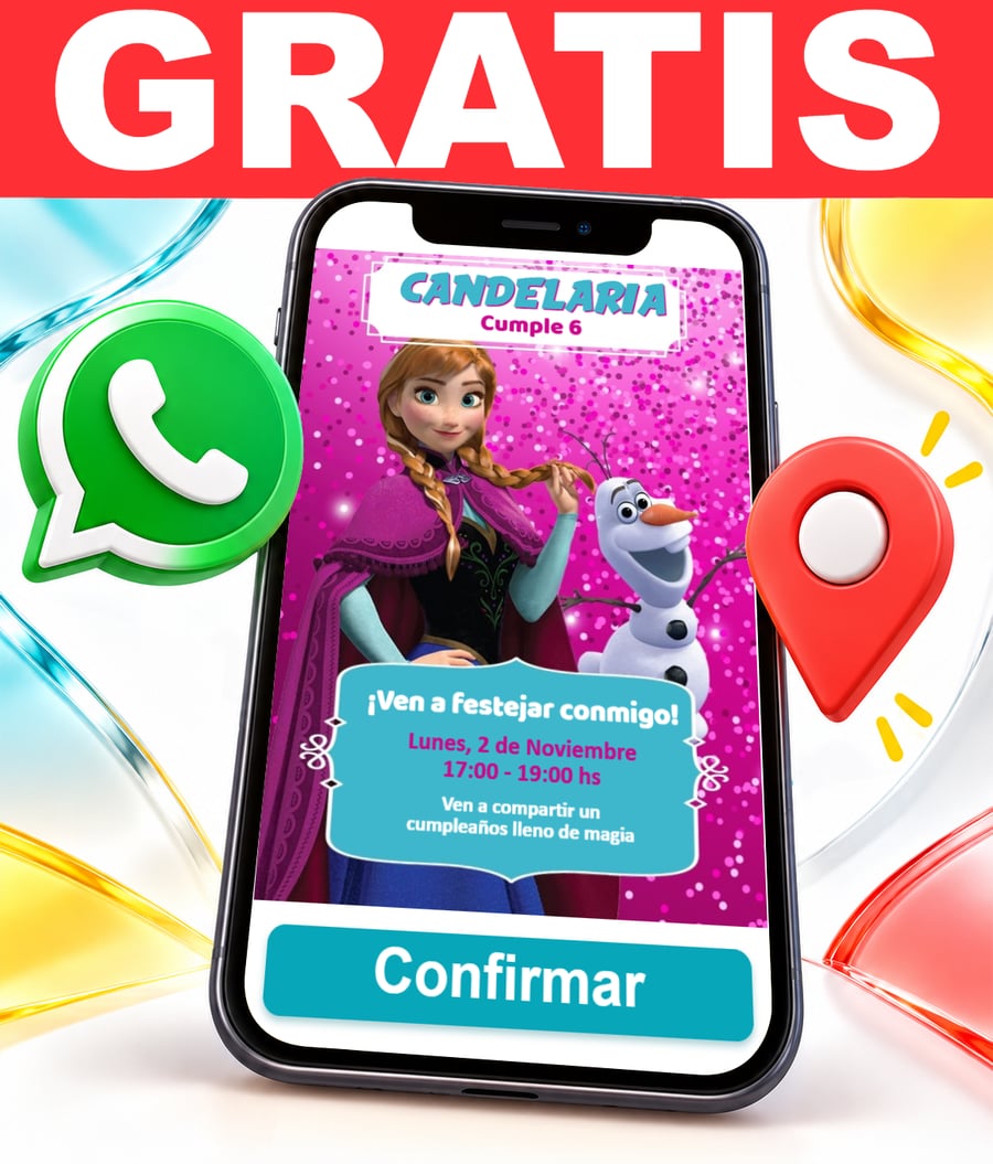 Invitación interactiva de Frozen Fiesta Gratis