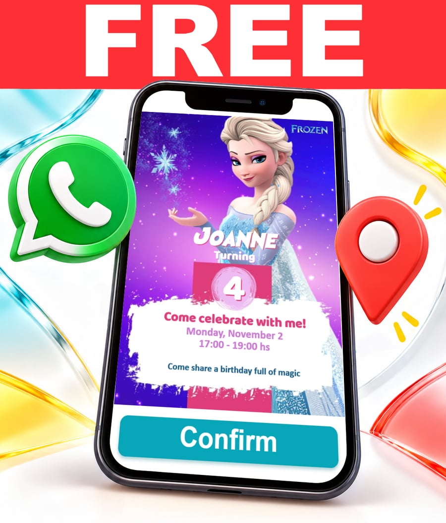 Invito interattivo di Frozen Festa Gratis