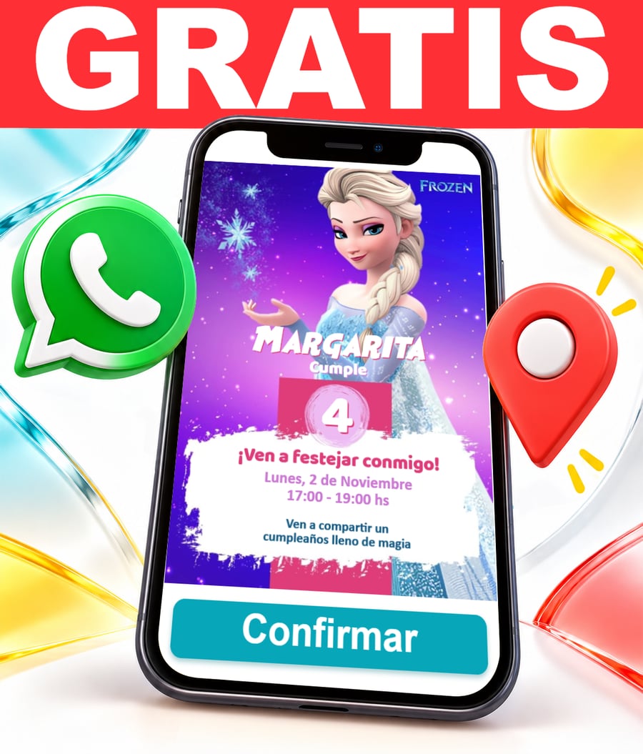 Invitación interactiva de Frozen Fiesta Gratis