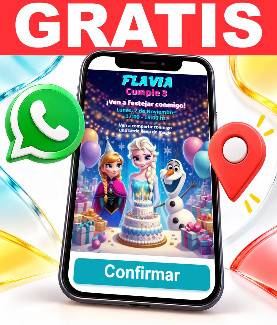 Invitación interactiva de Cumpleaños Frozen Gratis