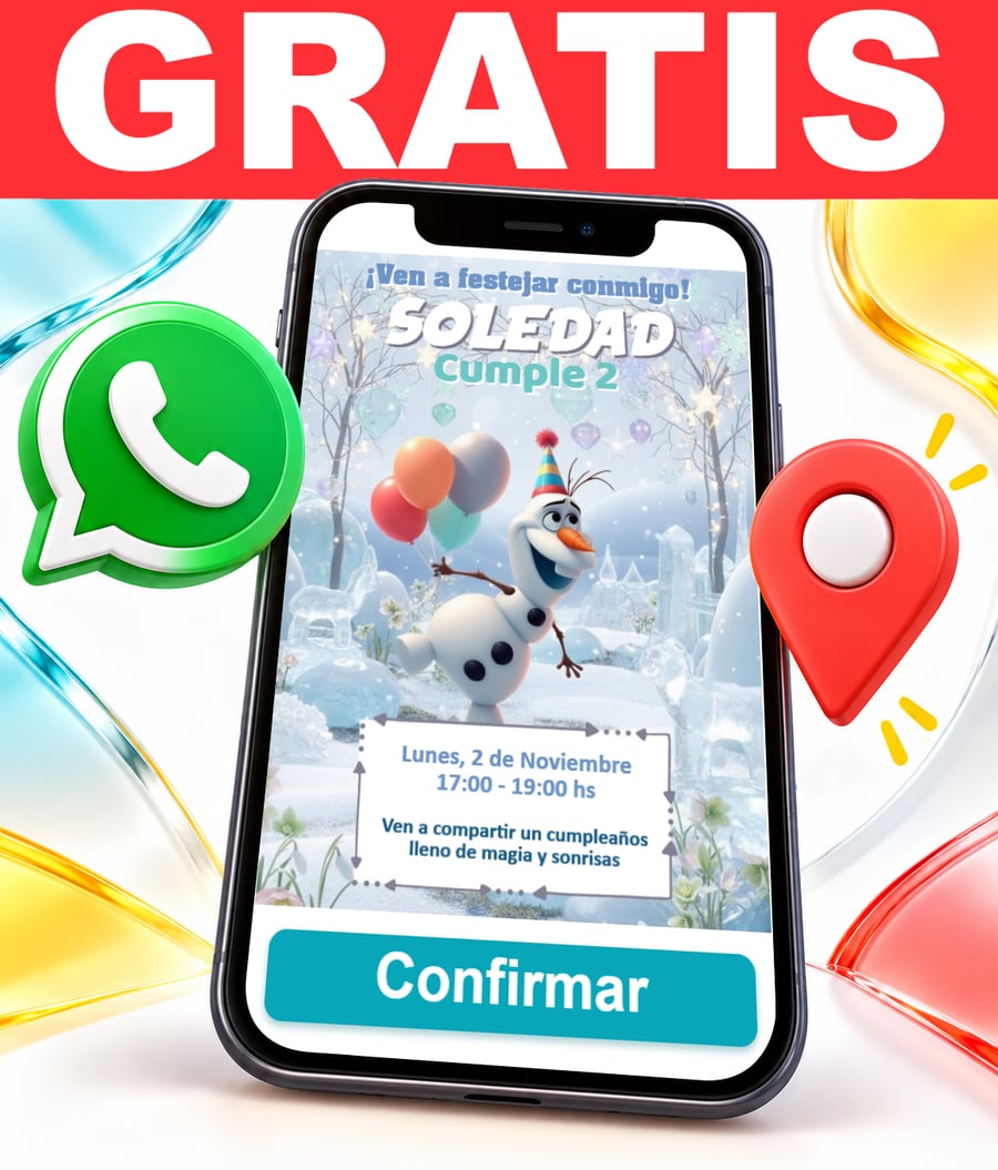 Invitación interactiva de Cumpleaños Frozen Gratis