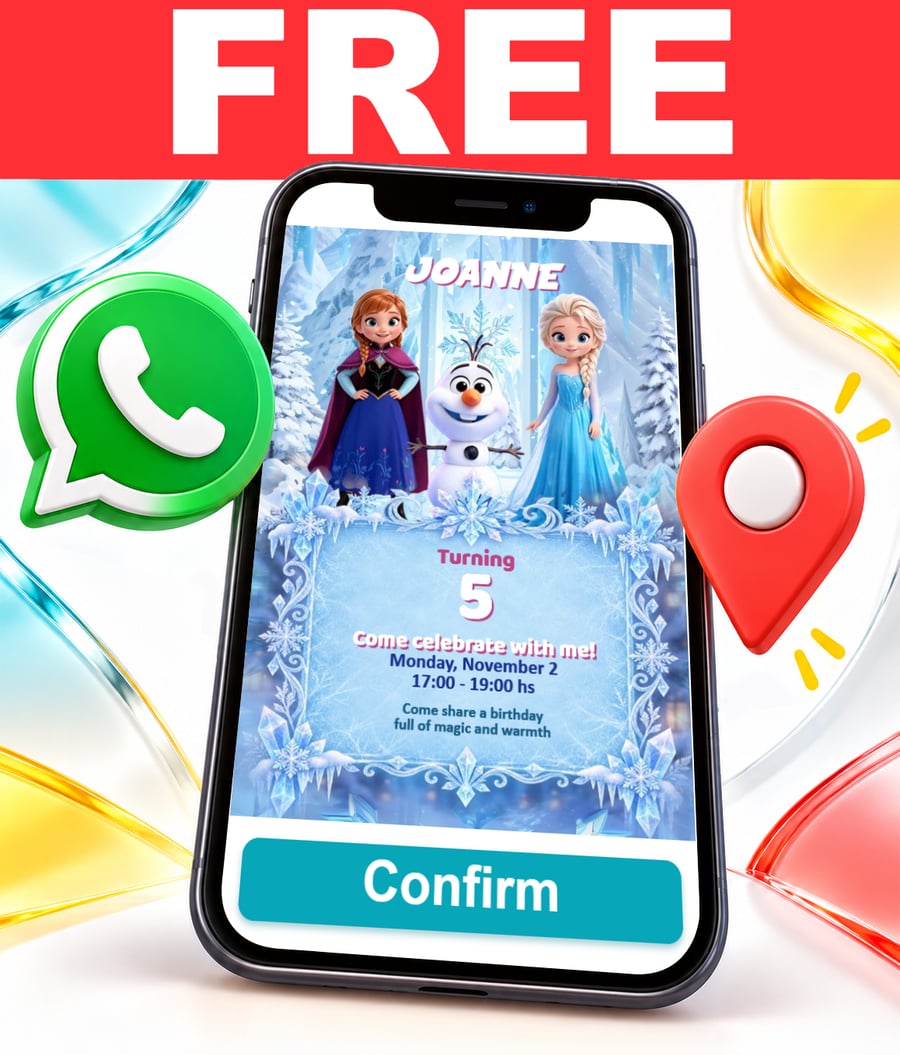 Invito interattivo di Elsa e Anna Frozen Chibi Gratis