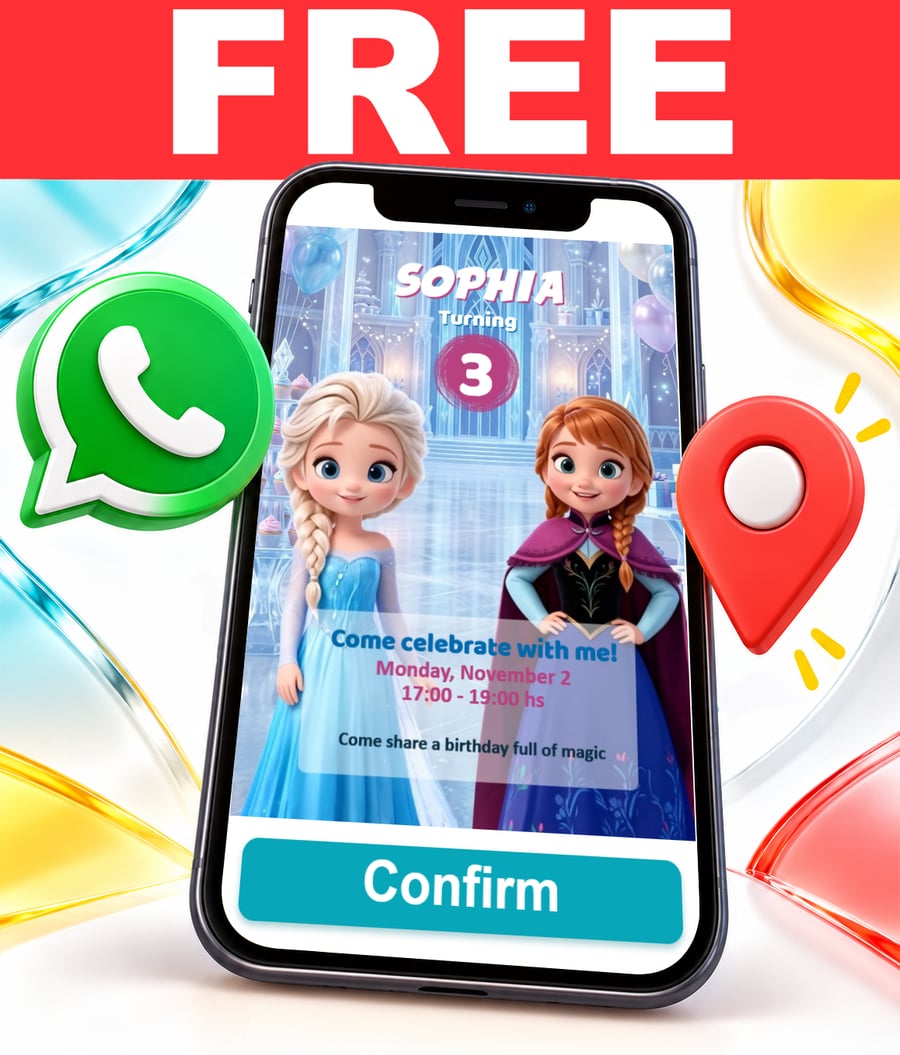 Convite interativo de Frozen Grátis