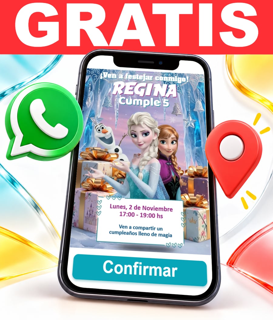 Invitación interactiva de Frozen Elsa y Anna Gratis