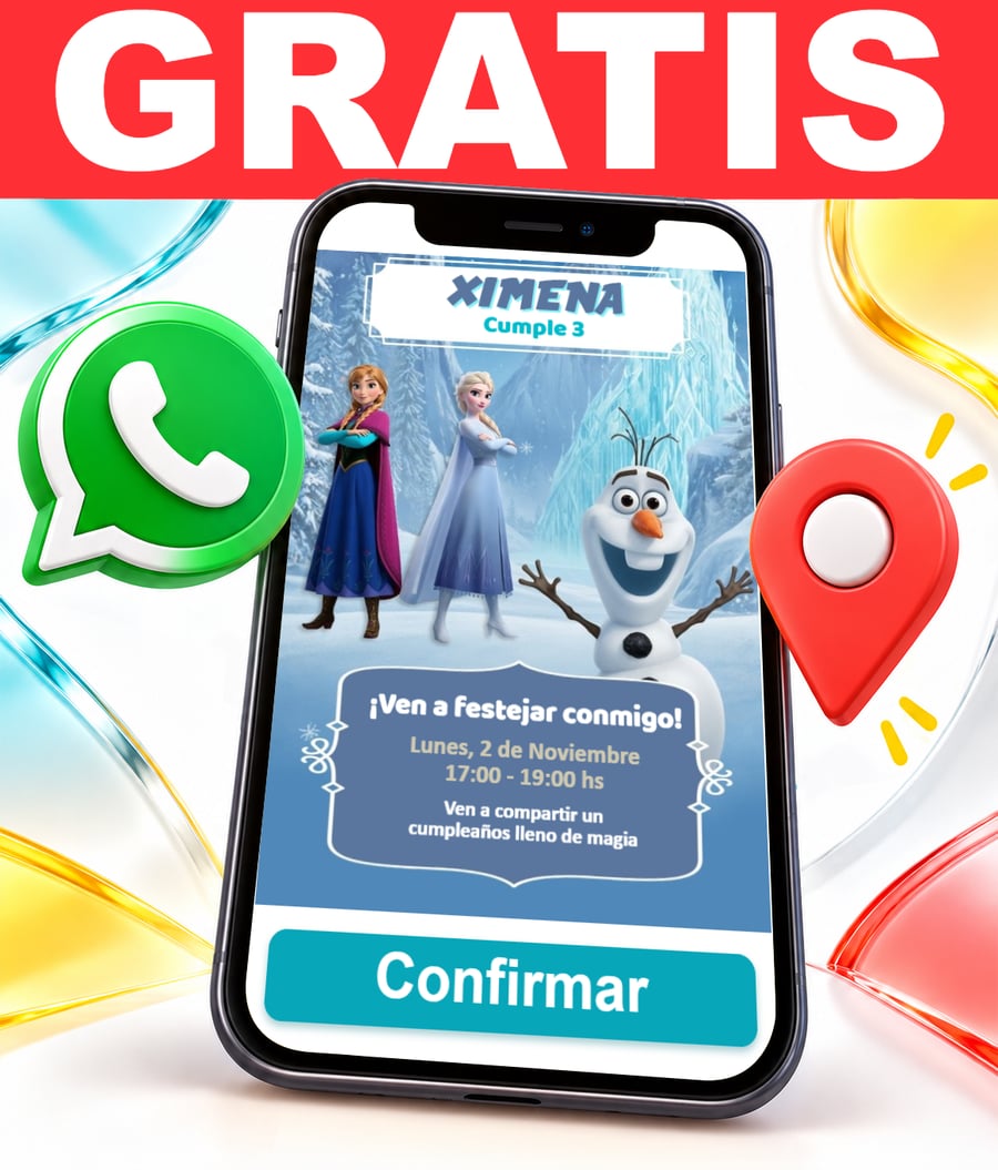 Invitación interactiva de Frozen Elsa y Anna Gratis