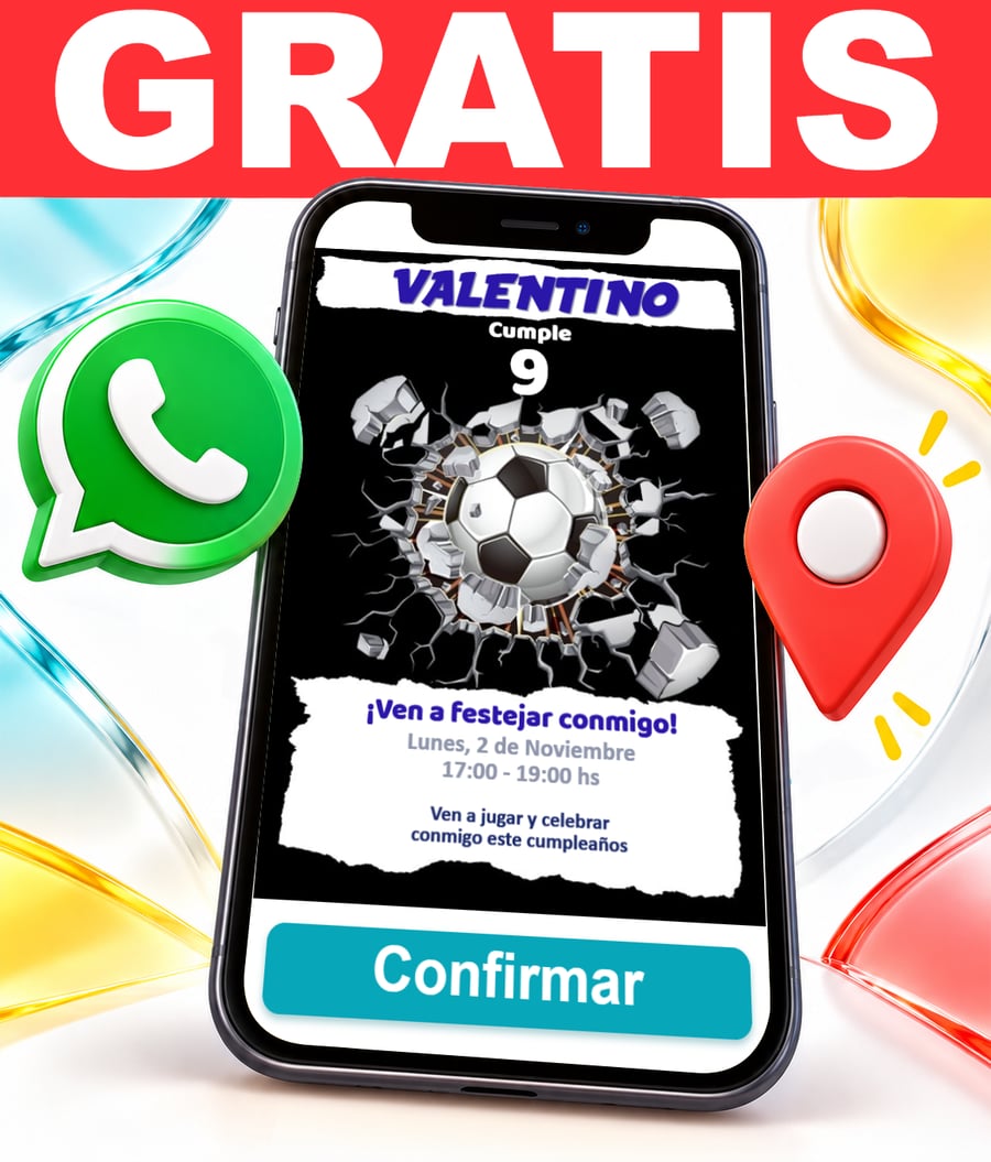 Invitación interactiva de Fútbol Gratis