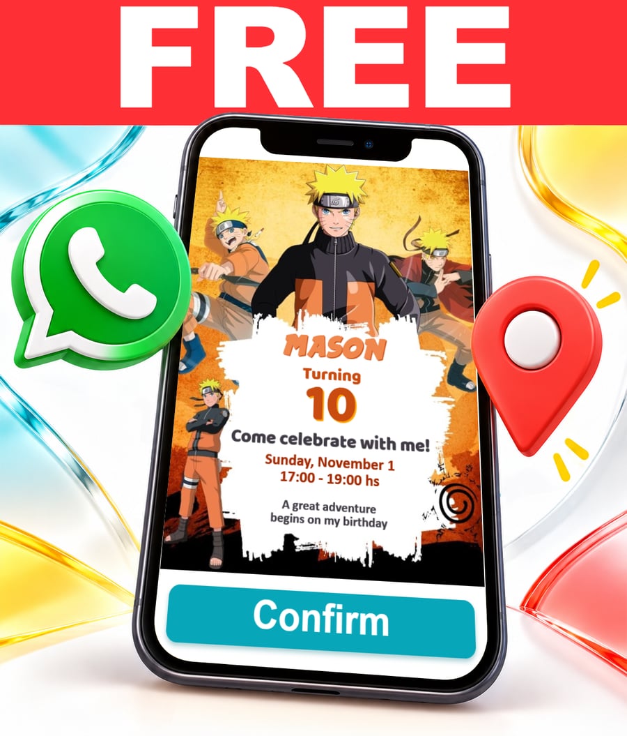 Free Naruto interactive invitation