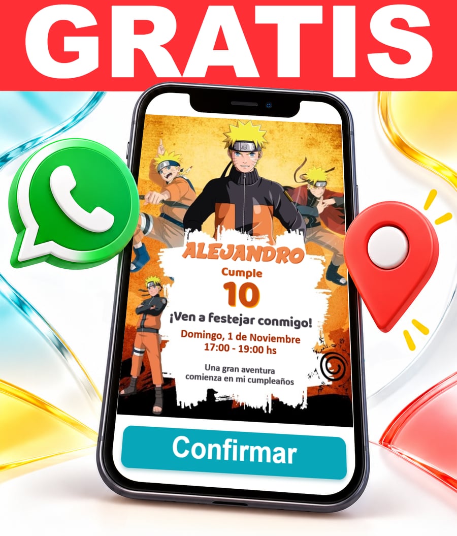 Invitación interactiva de Naruto Gratis