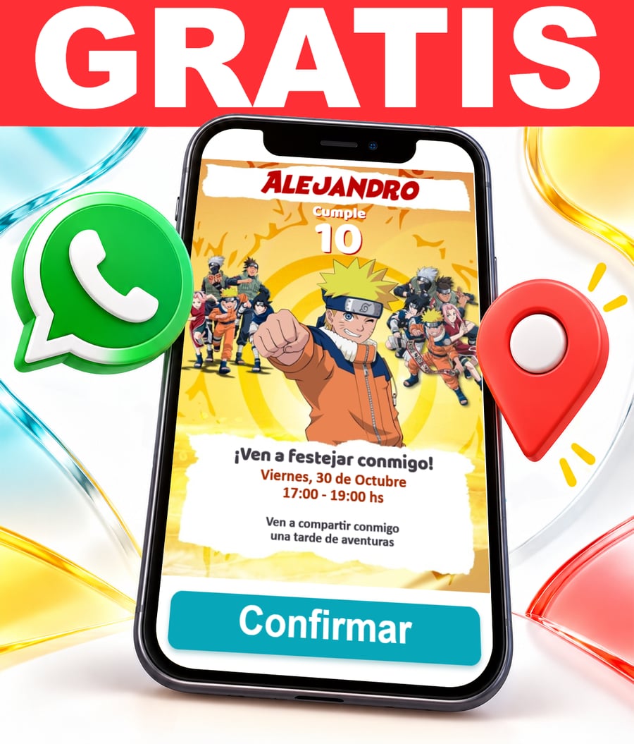 Invitación interactiva de Naruto Gratis