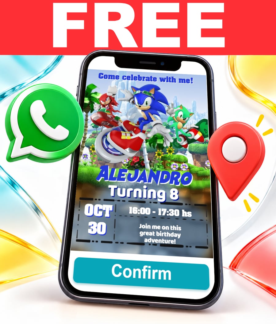 Free Sonic interactive invitation