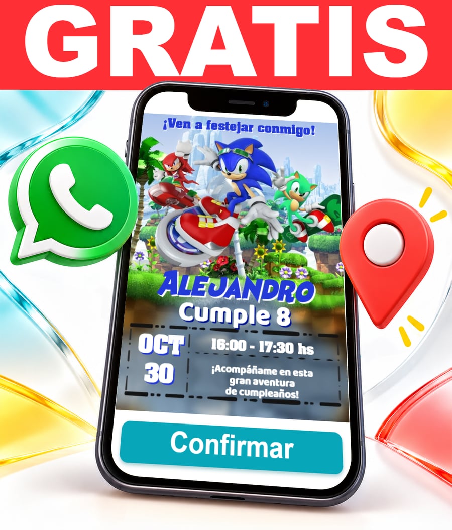 Invitación interactiva de Sonic Gratis