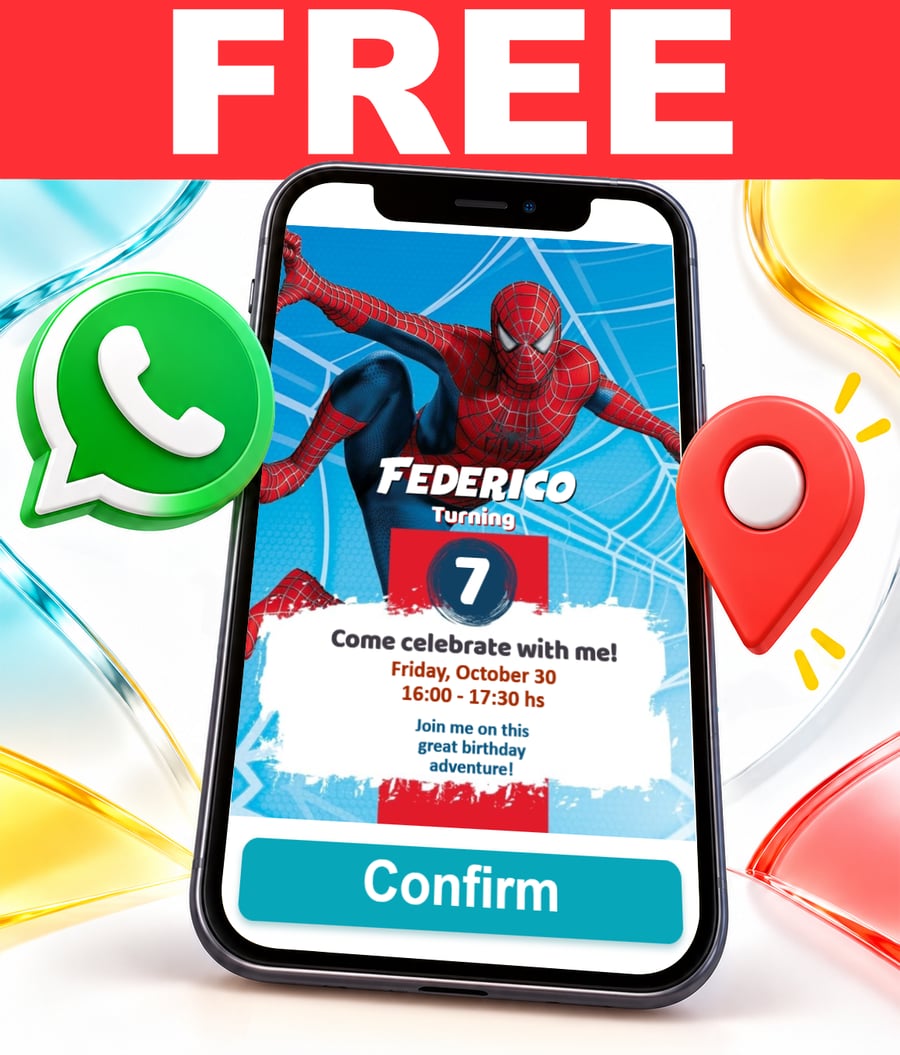 Convite interativo de Spider-Man Grátis