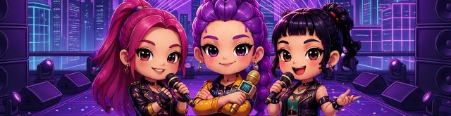 WhatsApp Invitation Demon Hunters K-Pop Chibi Speak