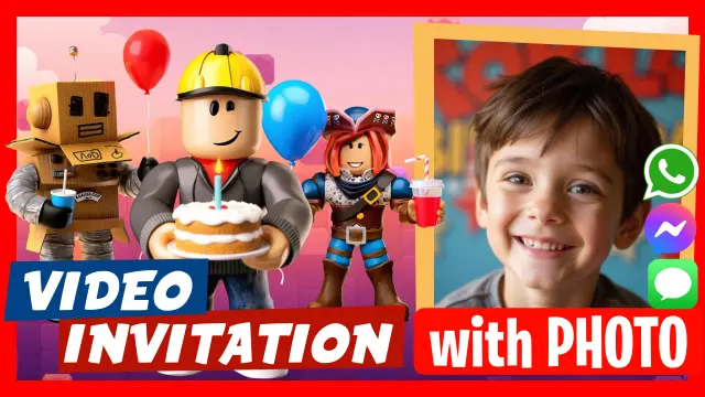Personalized Roblox Birthday Video Invitation