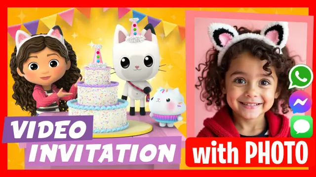 Make Video Invitation Gabby's Dollhouse