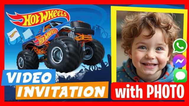 WhatsApp Invitation Hot Wheels Monster Trucks