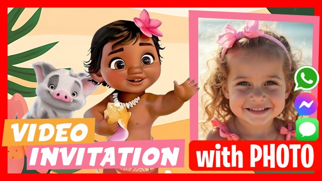 WhatsApp Invitation Moana Baby Party