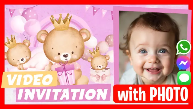 Make Video Invitation Little Bear Princess