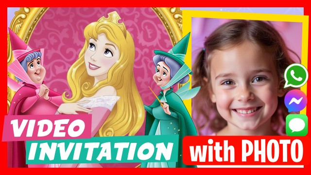 Invitation WhatsApp Princesse Aurore