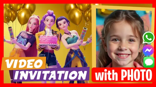 KPop Demon Hunters Birthday Party Invitation