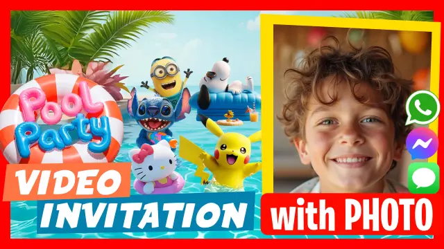 Pool Party Birthday Party Video Invitation