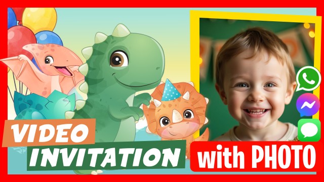 WhatsApp Invitation Baby Dinosaurs Party